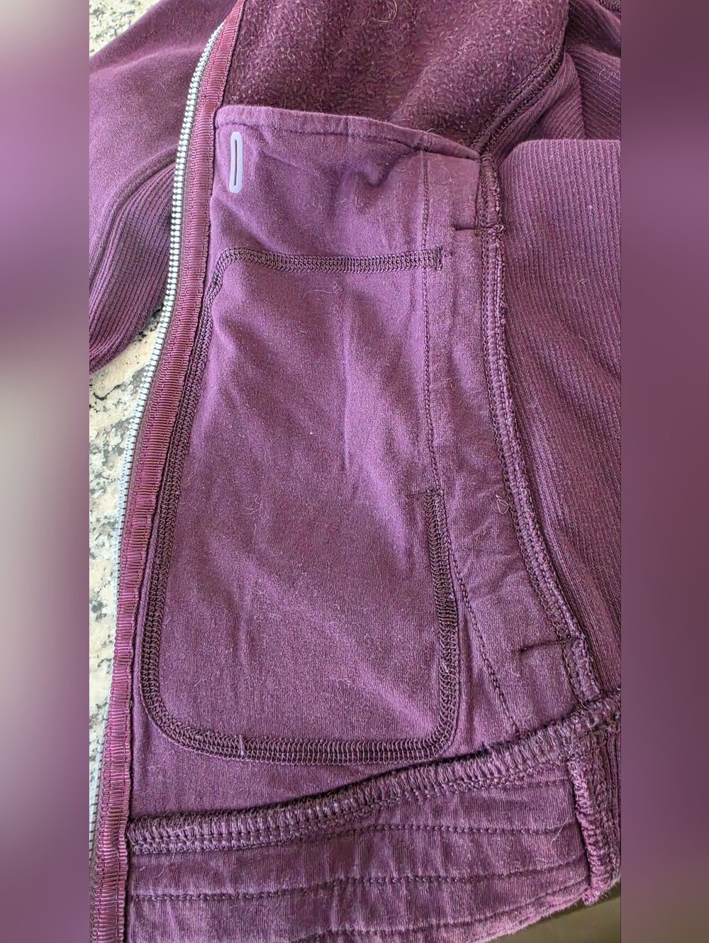 Lululemon Jacket Womens 6 Plum Zip Up Funnel Neck Thumbhole Athleisure Outdoor - Picture 11 of 14